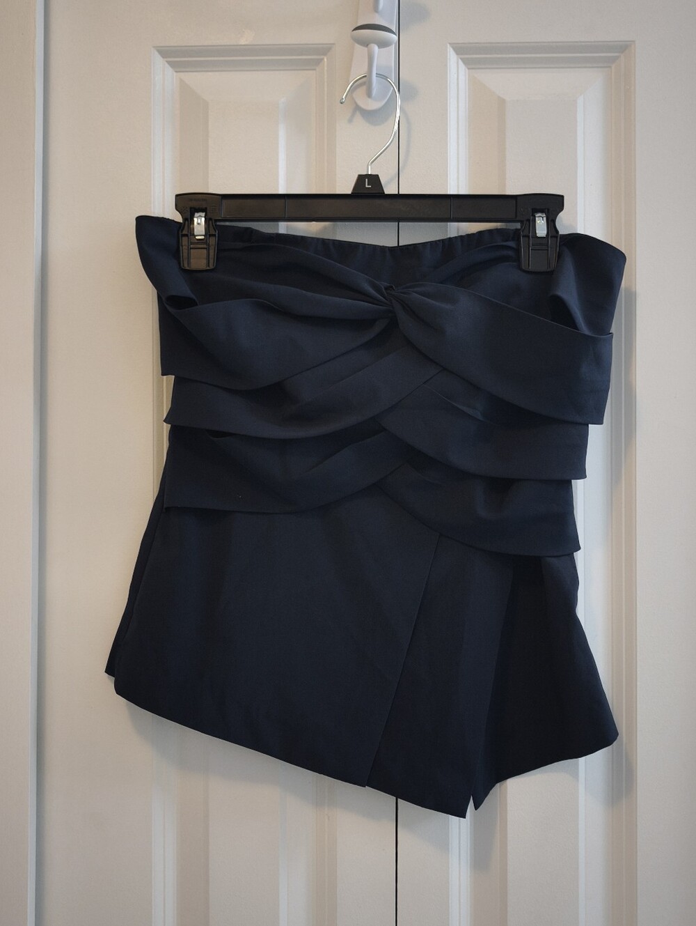 Forever 21 Navy Strapless Ruffled Bodice